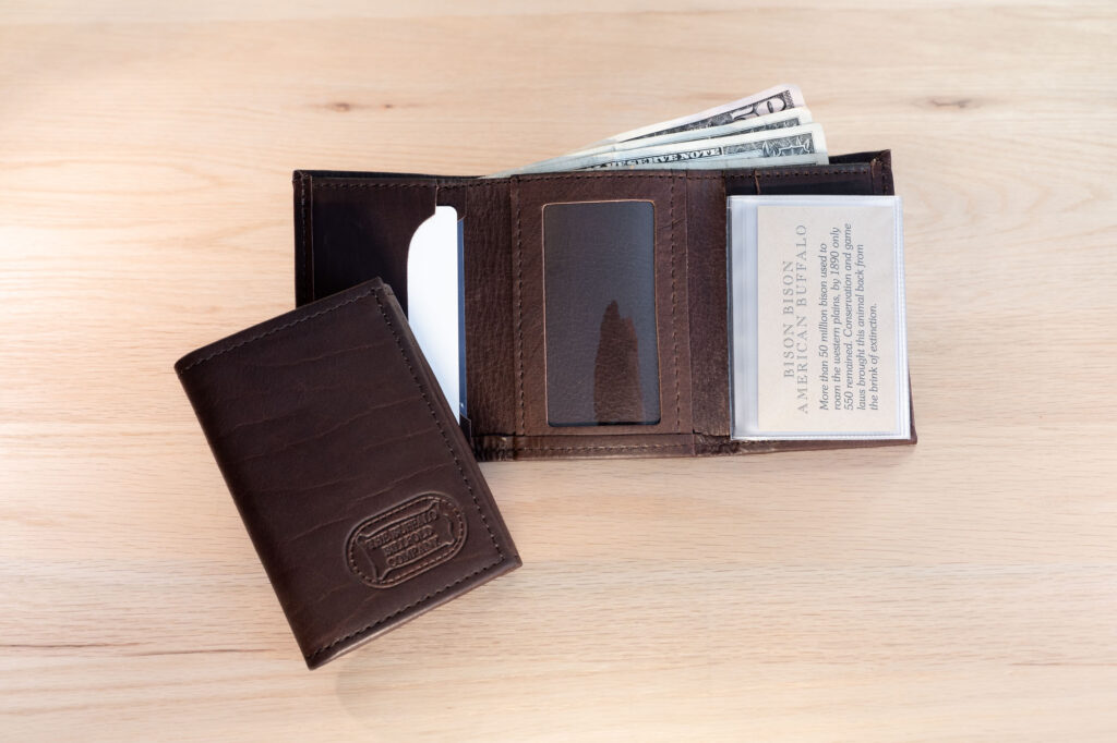 Mens Brown Leather Trifold Wallet - Made In Usa Mens Brown Leather Trifold Wallet - Made In Usa