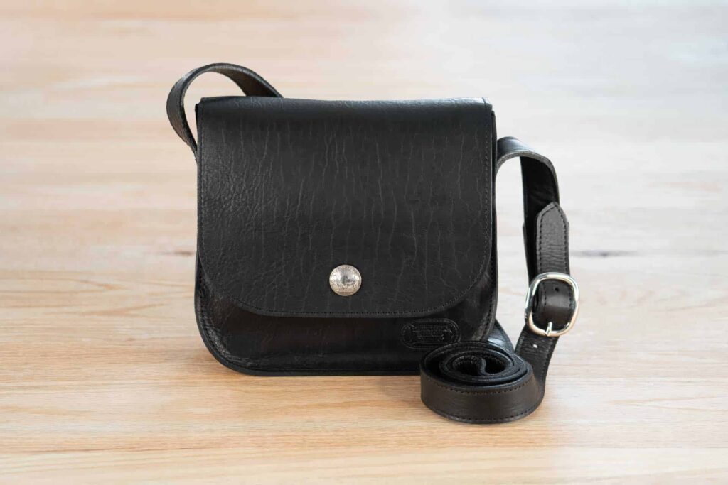 Bisonette Buffalo Leather Purse - Black - Made In Usa Bisonette Buffalo Leather Purse - Black - Made In Usa