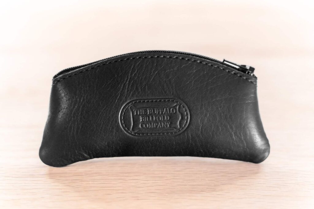 Black Leather Coin Purse With Zipper - Made In Usa Black Leather Coin Purse With Zipper - Made In Usa