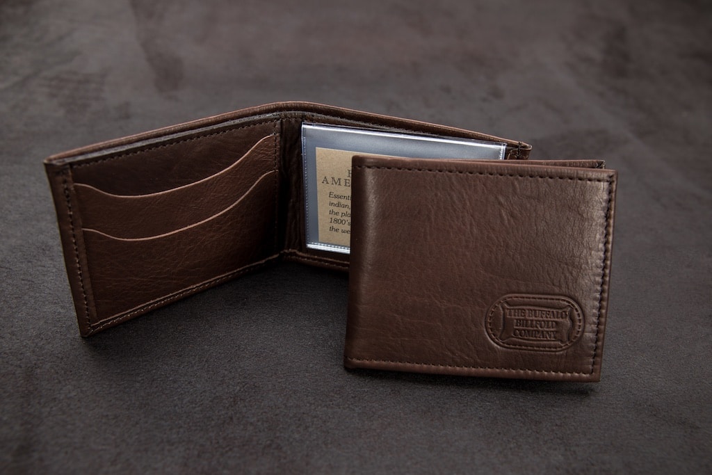 Buffalo Leather Two Fold Wallet - Made In America - Buffalo Billfold Company Mens Leather Wallet- Made In America - Buffalo Billfold Company