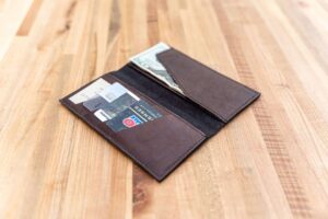 Leather Checkbook Wallet - Made In Usa