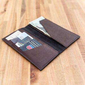 Leather Checkbook Wallet - Made in USA