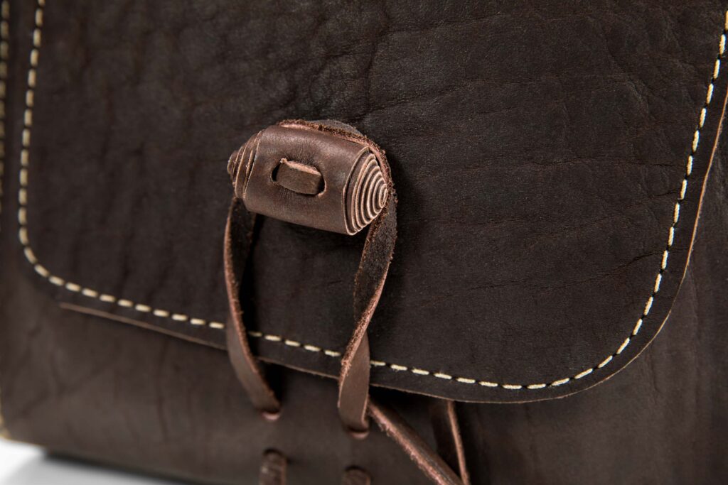 Thick Leather Fastener On Horse Saddlebags Thick Leather Fastener On Horse Saddlebags