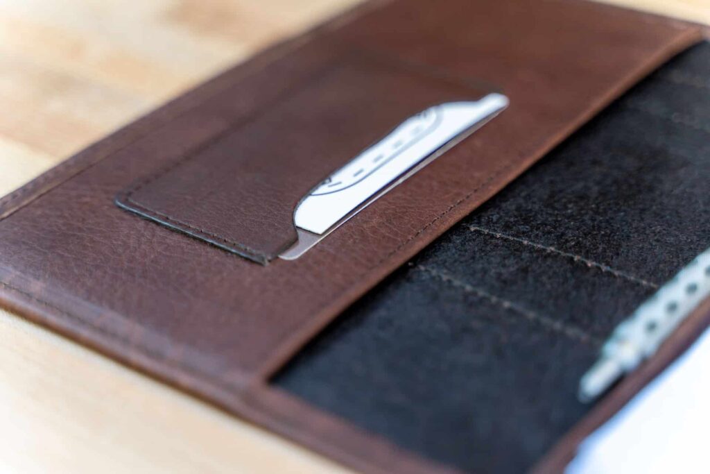 Jr Legal Pad Cover - Brown Leather - Made In Usa - Business Card Holder Jr Legal Pad Cover - Brown Leather - Made In Usa - Business Card Holder