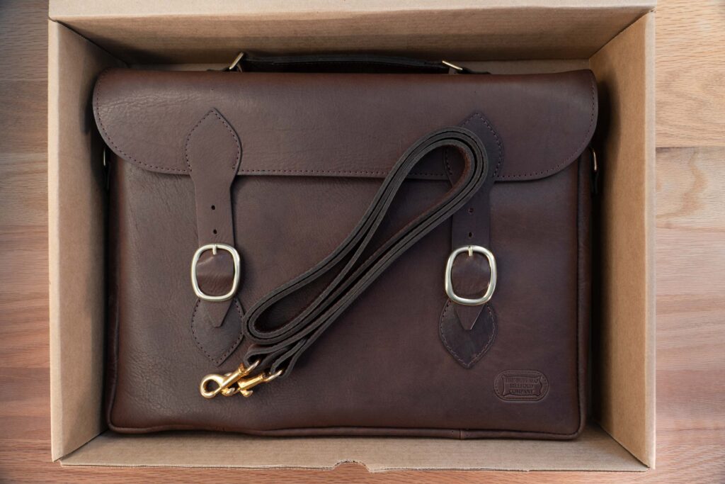 Leather Attache Case - Brown Full Grain Bison Leather - Made In Usa Leather Attache Case - Brown Full Grain Bison Leather - Made In Usa