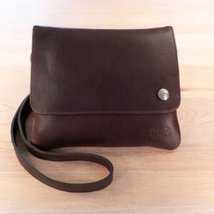 Brown Bison Leather Purse with Buffalo Nickel - Made in USA