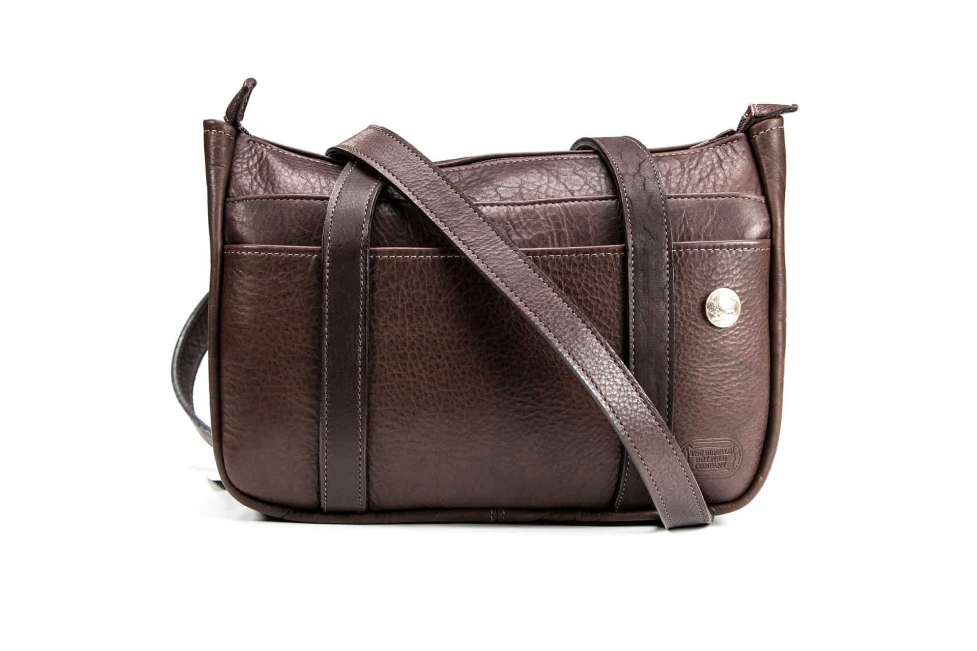 Large Buffalo Leather Purse - Brown - 2 Strap Large Buffalo Leather Purse - Brown - 2 Strap