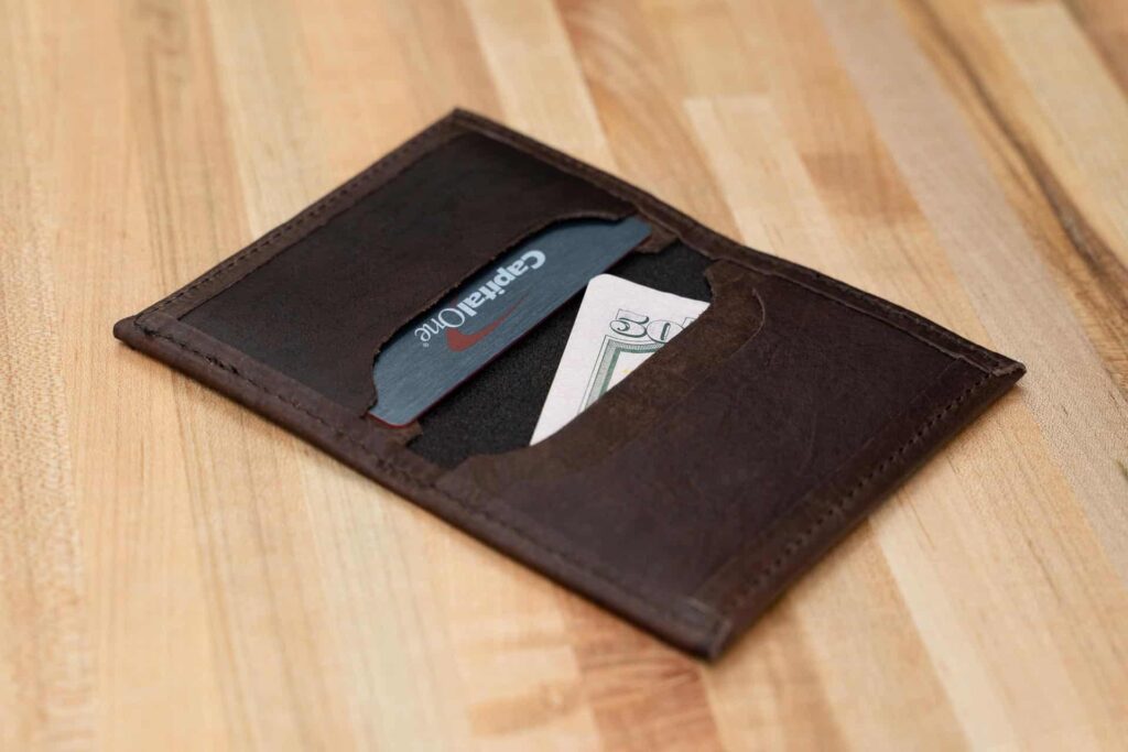 Leather Card Case - Brown Buffalo Leather - Made in USA Leather Card Case - Brown Buffalo Leather - Made in USA