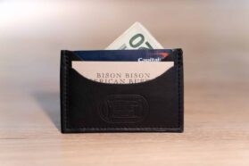 Black Leather Front Pocket Wallet - Made In Usa