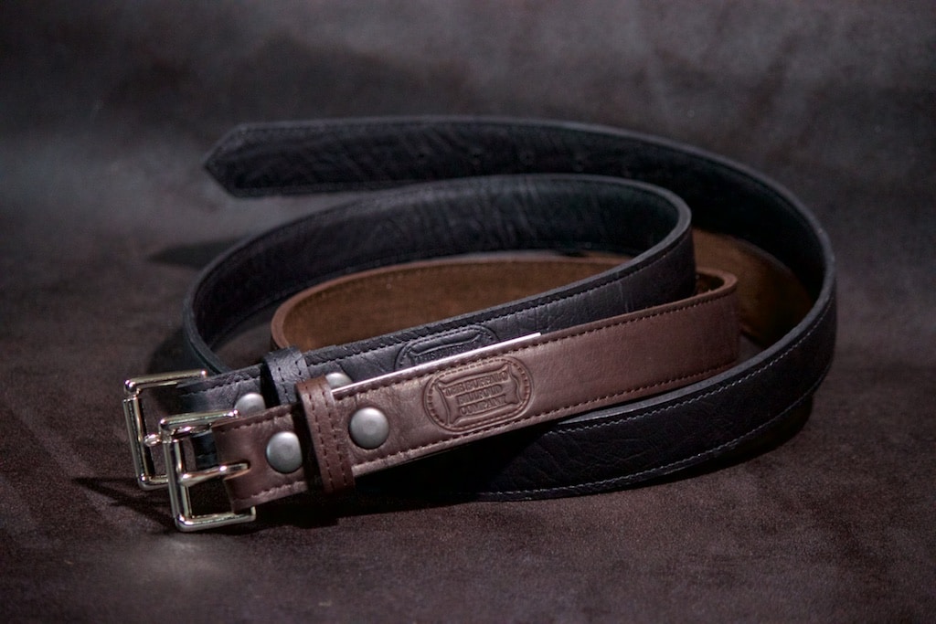Buffalo Leather Belts - Black And Brown - Buffalo Billfold Company Buffalo Leather Belts - Black And Brown