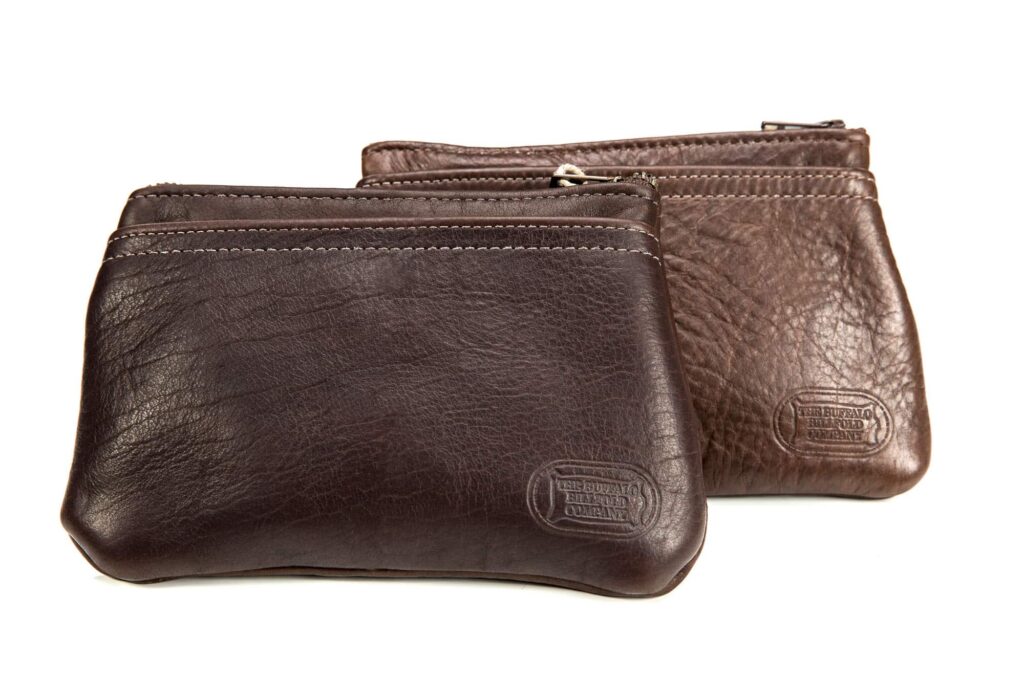 Brown Leather Zipper Clutch Purse - Made In Usa From American Bison Full Grain Leather Brown Leather Zipper Clutch Purse - Made In Usa From American Bison Full Grain Leather