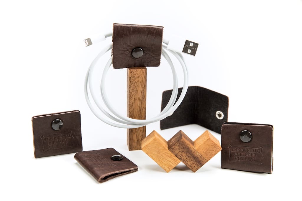 Buffalo Leather Cable Wranglers - Made In The Usa - Buffalo Billfold Company Buffalo Leather Cable Wranglers - Leather Cable Wraps - Made In The Usa - Buffalo Billfold Company