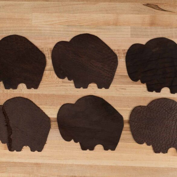 Handmade Buffalo Leather Coasters - Made in USA