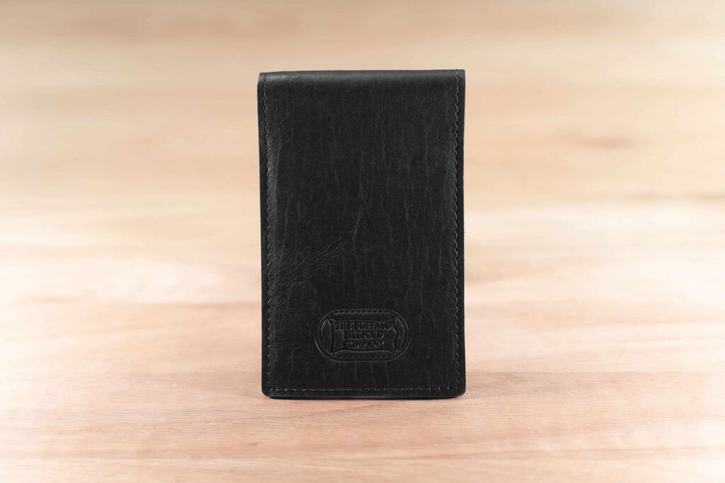 Black Leather Pocket Notepad Holder - Flip Style Black Leather Pocket Notepad Holder - Flip Style