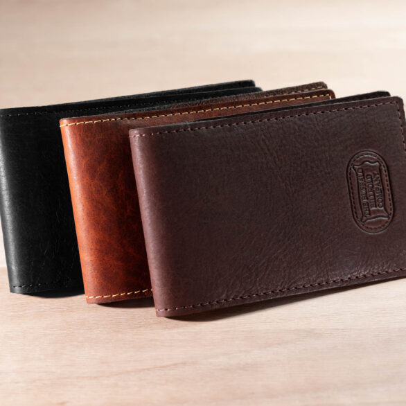 Leather Pocket Notepad Holder - Flip Style - Black, American Chestnut, Brown - Made in USA
