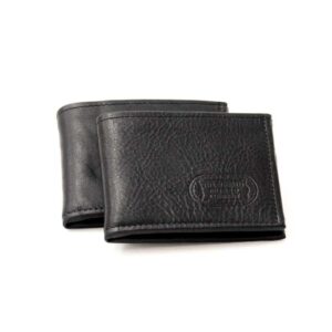 Black Buffalo Leather Wallet - Ballistic Nylon - Made in USA - Buffalo Billfold Company