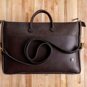 Vintage Leather Briefcase - Made in USA - Front