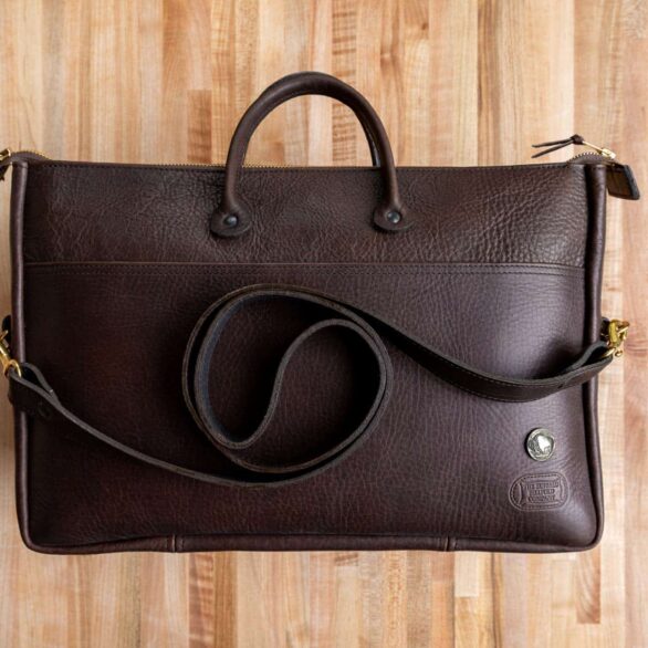 Vintage Leather Briefcase - Made in USA - Front