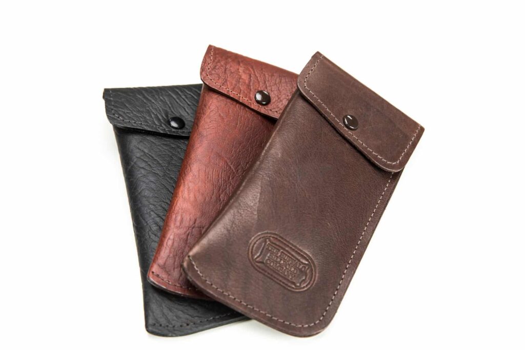 Leather Glasses Case - Bison Leather - Made in USA - Buffalo Billfold Company Leather Glasses Case - Bison Leather - Made in USA - Buffalo Billfold Company