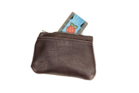 Leather Tech Pouch - Brown - Made In Usa - American Bison Leather - Buffalo Billfold Company