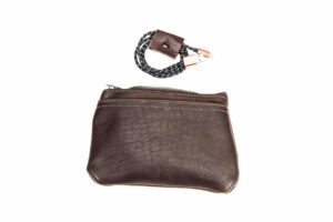 Leather Tech Pouch - Brown - Made In Usa - American Bison Leather - Buffalo Billfold Company