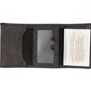 Mens Black Leather Wallet - Bison Leather - Made in USA