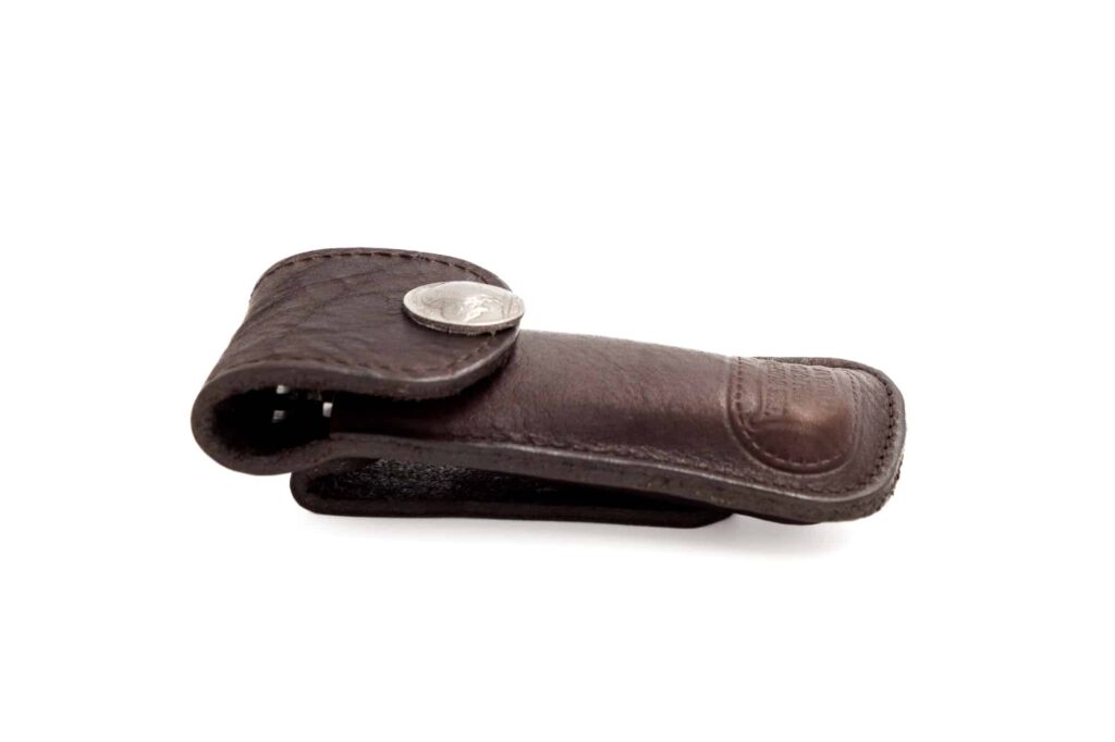American Bison Full Grain Leather Folding Knife Case American Bison Full Grain Leather Folding Knife Case