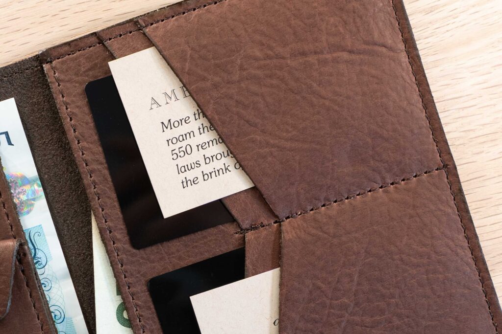 Credit Card Slots Inside Wallet Inside The Wallet Are Four Card Slots For Credit Cards Or Business Cards