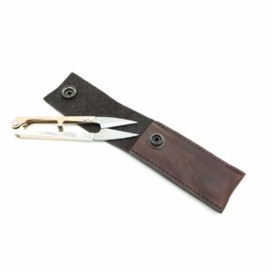 Thread Clippers with Brown Leather Case