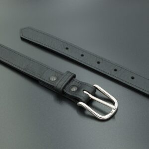 Black Full Grain Leather Dress Belt