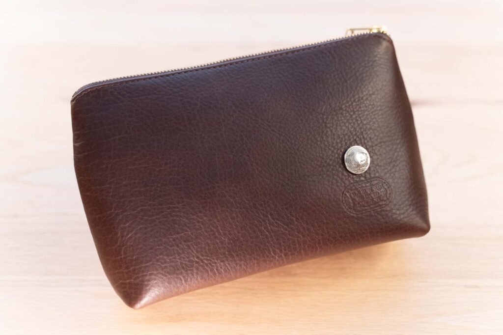 Mens Leather Dopp Kit - Brown - Front Mens Leather Dopp Kit - Brown - Front