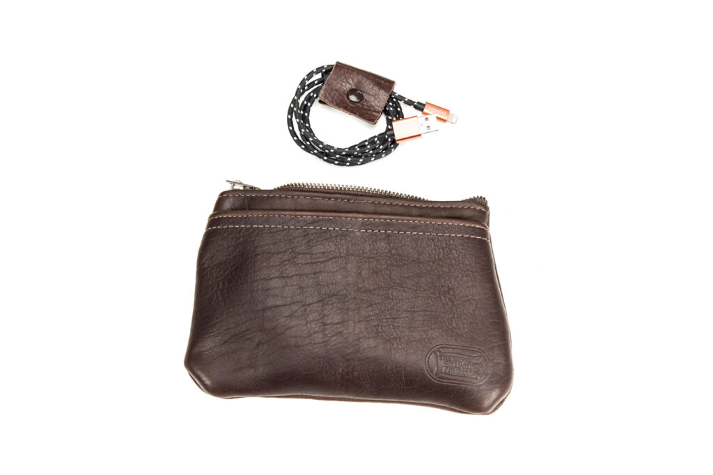 Bison Leather Tech Pouch - Made In Usa Bison Leather Tech Pouch - Made In Usa