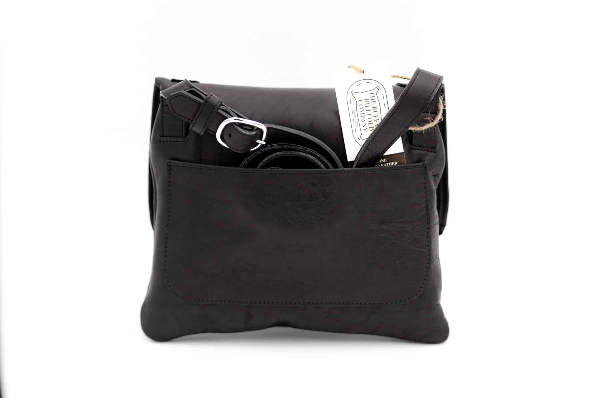Black Leather Purse - Silver Dollar Black Leather Purse - Silver Dollar - Back