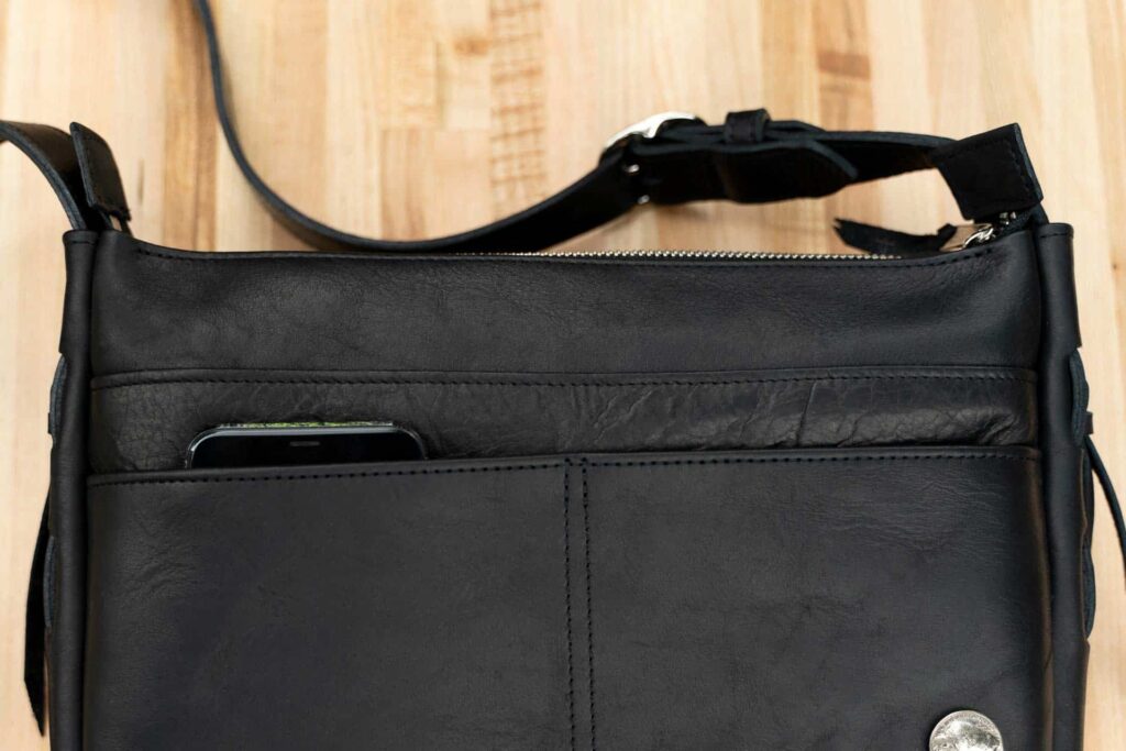 Dakota Purse - Buffalo Leather - Black - Made In Usa - Front Pockets Dakota Purse - Buffalo Leather - Black - Made In Usa - Front Pockets
