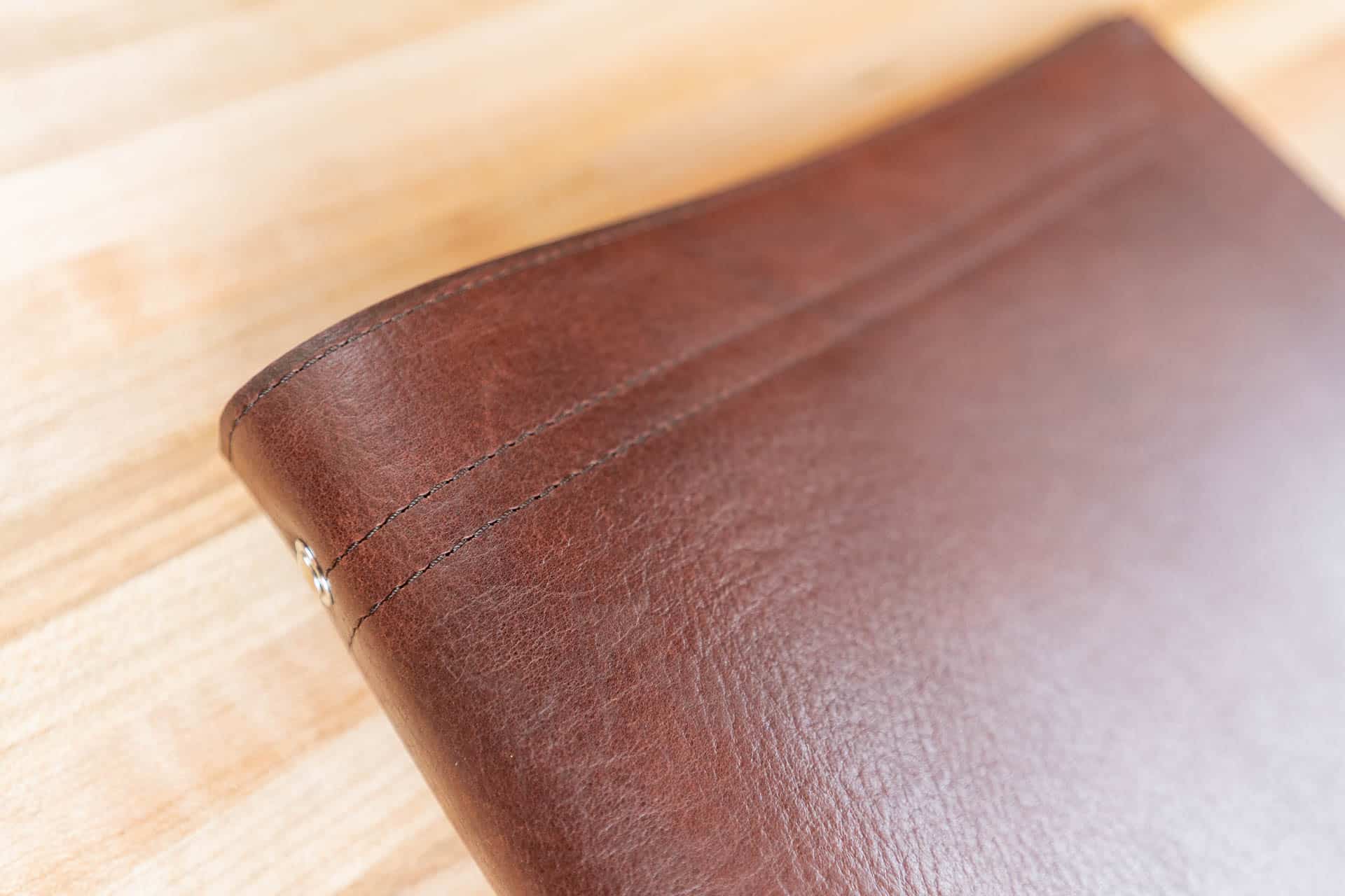 Red Leather 3 Ring Binder - Made In Usa - Double Stitching Red Leather 3 Ring Binder - Made In Usa - Double Stitching