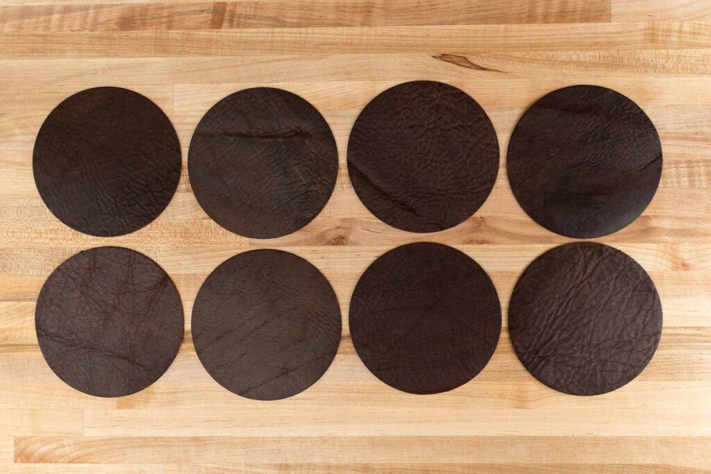 Round Leather Coasters - Handmade - Made In Usa Round Leather Coasters - Handmade - Made In Usa