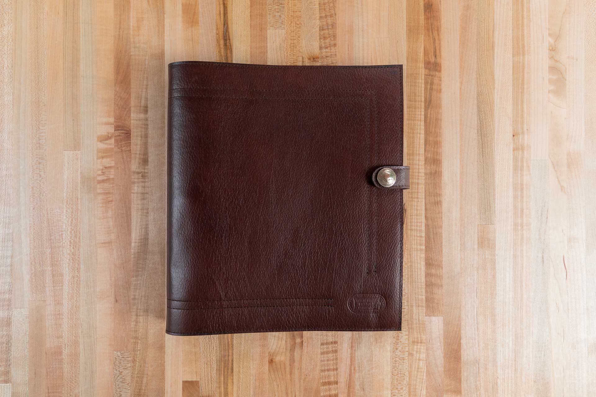 Russet Brown Leather 3 Ring Binder - Made In Usa - Front Russet Brown Leather 3 Ring Binder - Made In Usa - Front