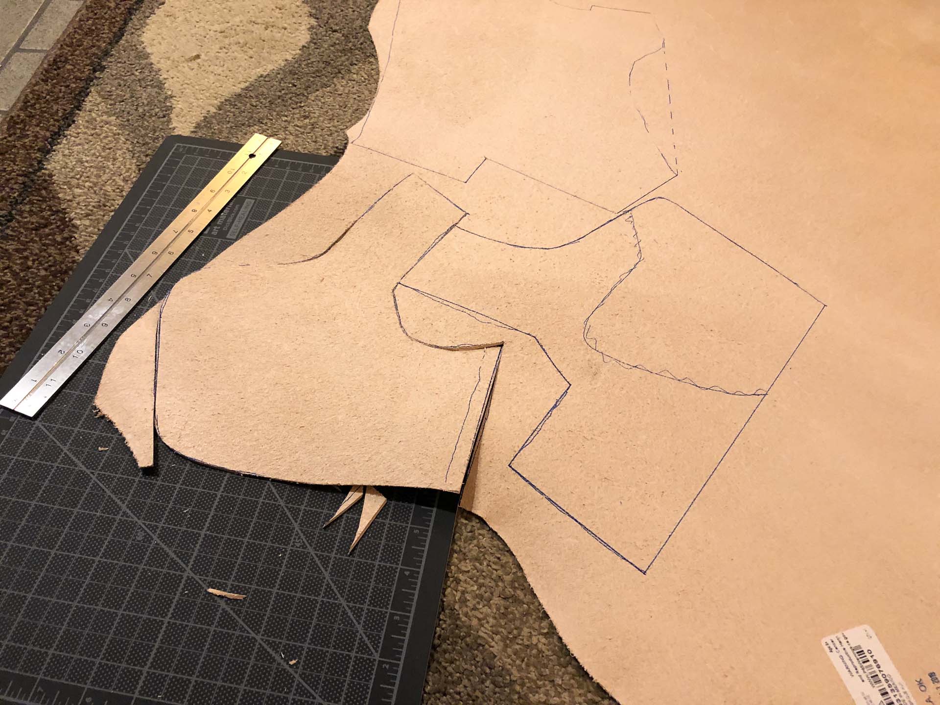 Cutting-Leather-Armor-Pieces How To Make Leather Armor