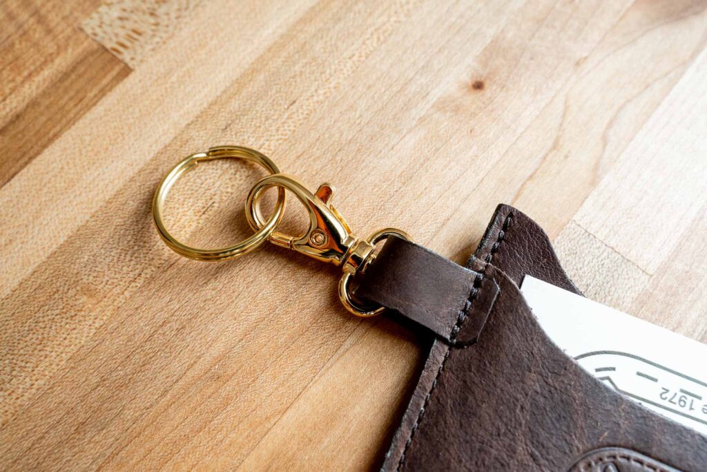 Leather Keychain Wallet - Brass Clip Leather Keychain Wallet - Brass Clip