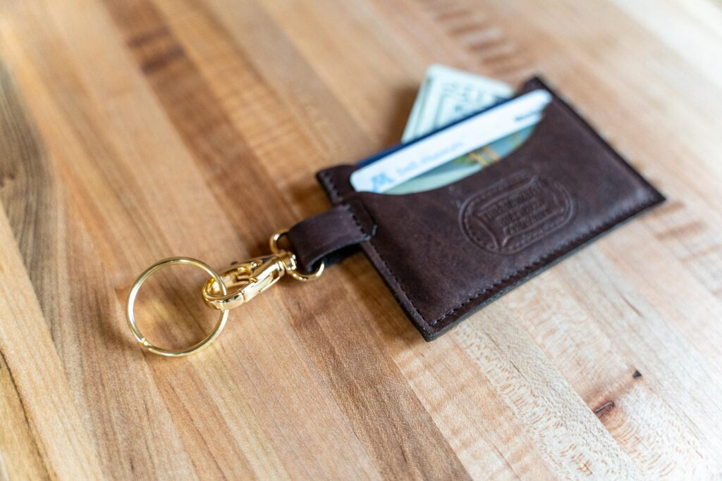 Leather Keychain Wallet With Keyring - Made In Usa