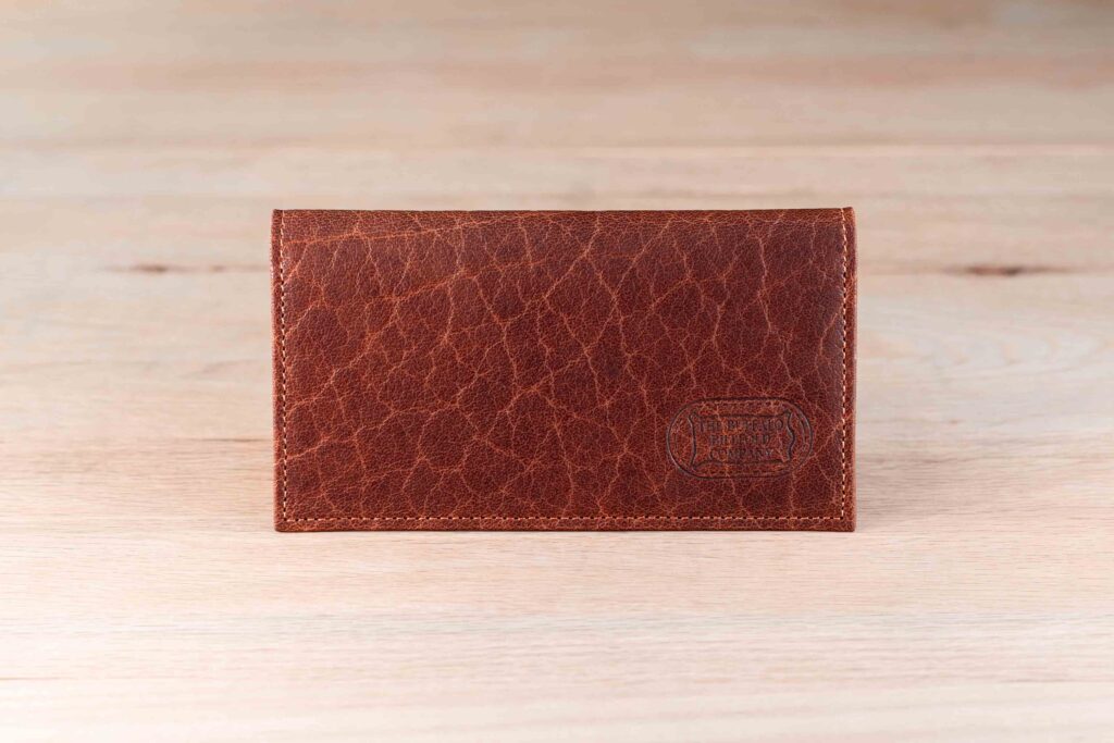Shrunken Bison Leather Checkbook Cover Shrunken Bison Leather Checkbook Cover