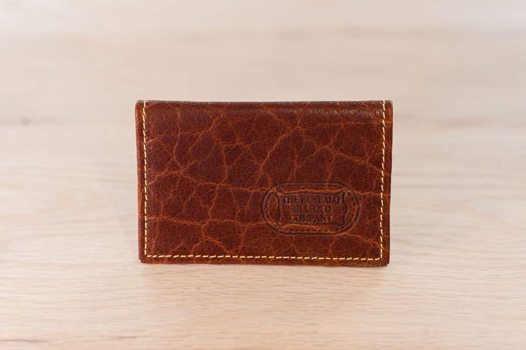 Red Leather Card Case Made With Shrunken Bison Leather Red Leather Card Case Made With Shrunken Bison Leather