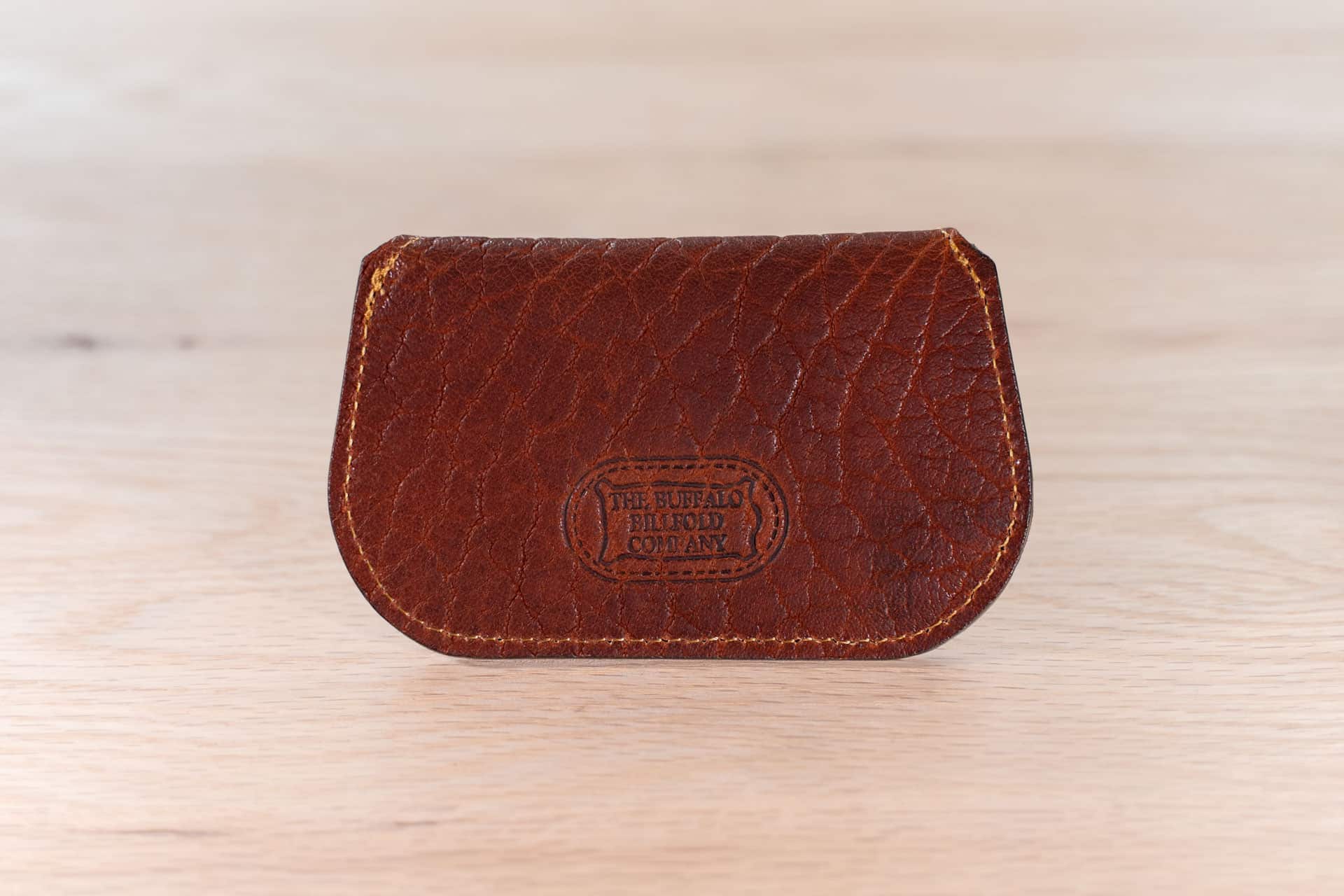 Back Side Of The Women'S Minimalist Wallet In Red Leather Women'S Minimalist Card Wallet In Red Leather