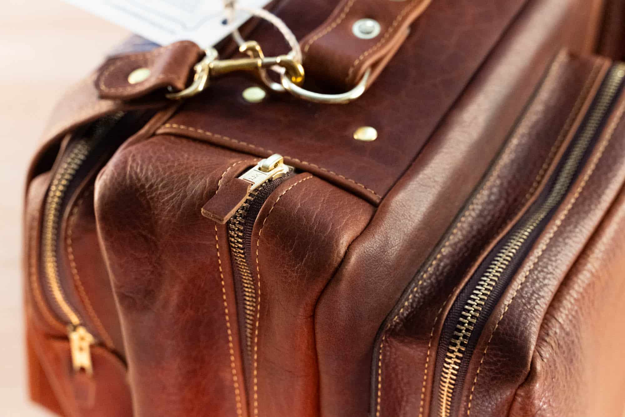 Brass Zippers On All Leather Pockets Brass Zippers On All Leather Pockets