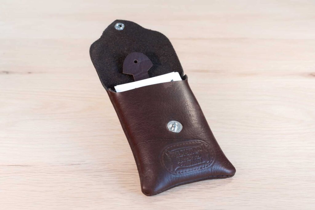 Business Cards Inside The Brown Leather Card Holder. Business Cards Inside The Brown Leather Card Holder.