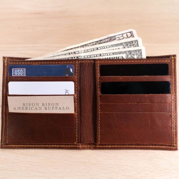 Card slots inside of the hipster wallet