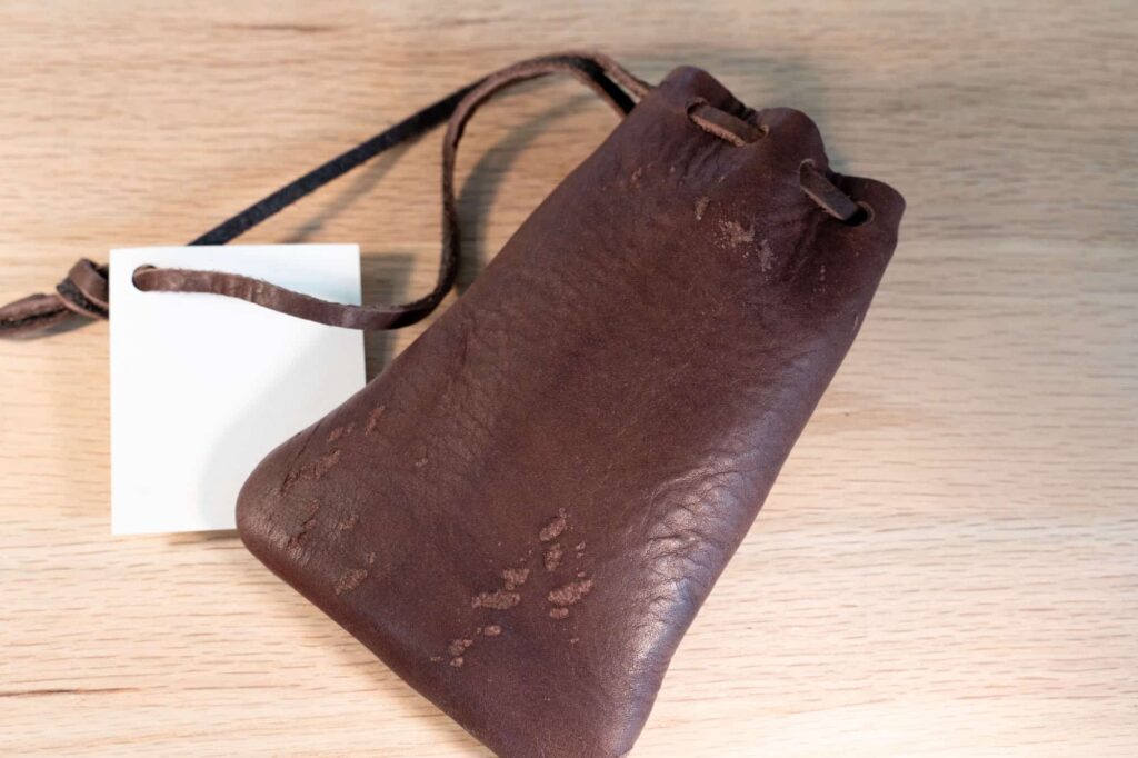 Dice Bag Made From American Bison Full Grain Leather Dice Bag Made From American Bison Full Grain Leather