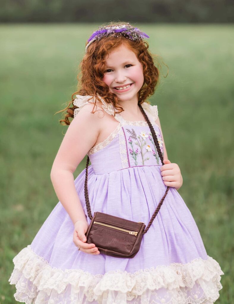 Small Leather Purse With Braided Strap - For Kids Brown Small Leather Purse With Braided Strap - For Kids