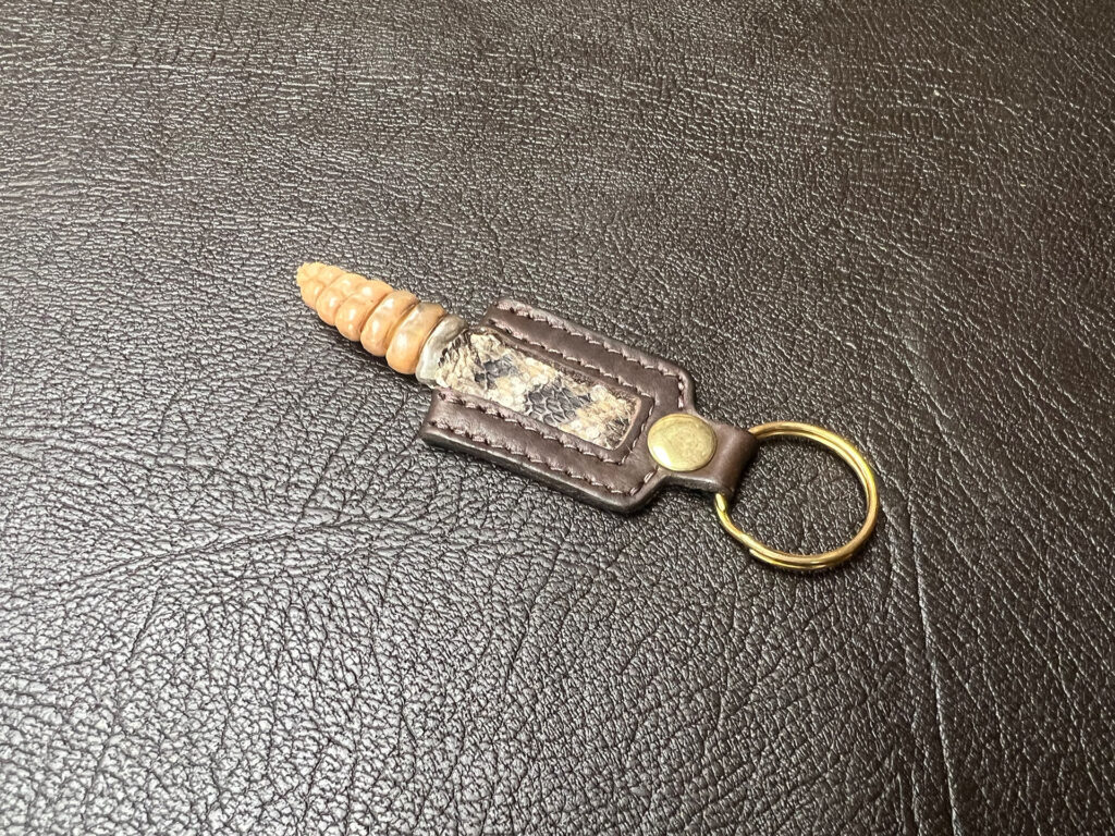 Rattlesnake Bison Leather Keychain - Made In Usa Rattlesnake Bison Leather Keychain - Made In Usa
