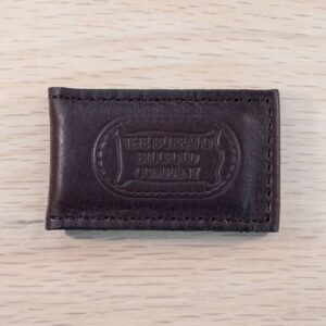 Magnetic Money Clip made with Brown American Bison Leather